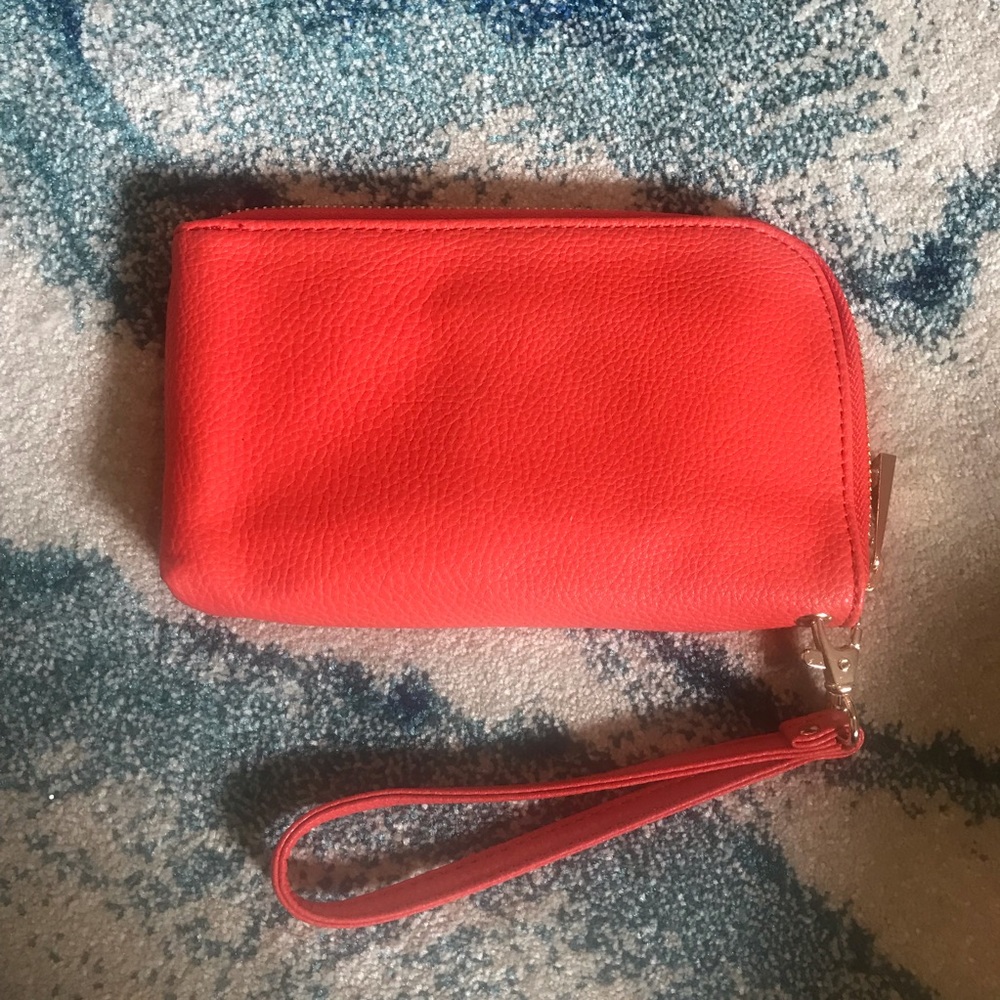 CHARGING Clutch Wallet - Red Orange - USB CHARGER